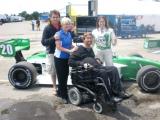 Kerry and ida with raffle winner Ryan Durham and IndyLights driver Ana Beatriz